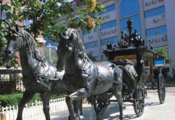 济南马车雕塑西方步行街的瑰宝