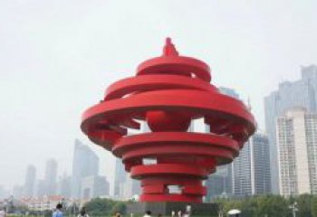 济南火炬雕塑标志五月风光