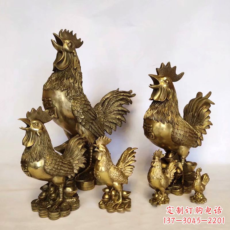 济南鸡雕塑纯铜打造的精美艺术品