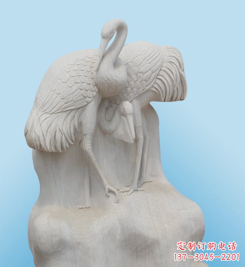 济南大理石丹顶鹤石雕