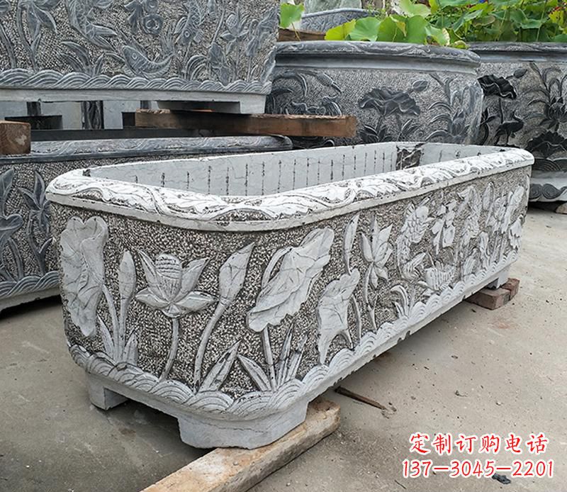 济南大理石菊花水缸雕塑