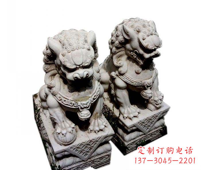 济南大理石仿古石狮子雕塑