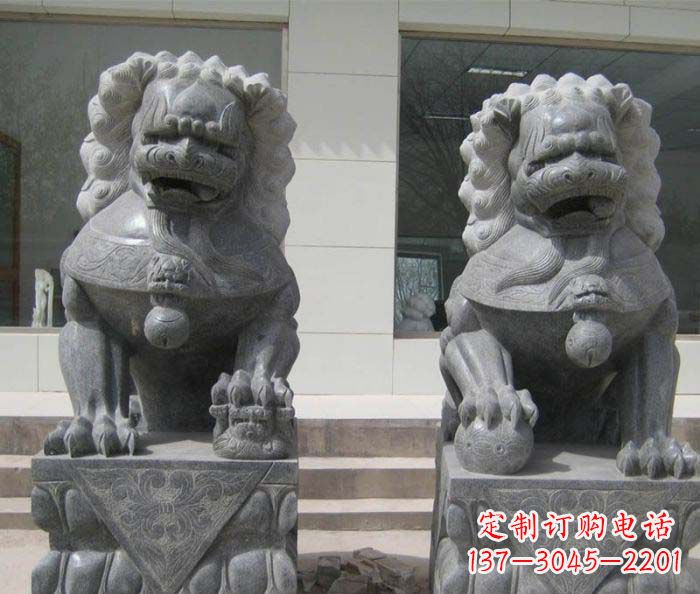 济南大理石雕刻的狮子雕塑