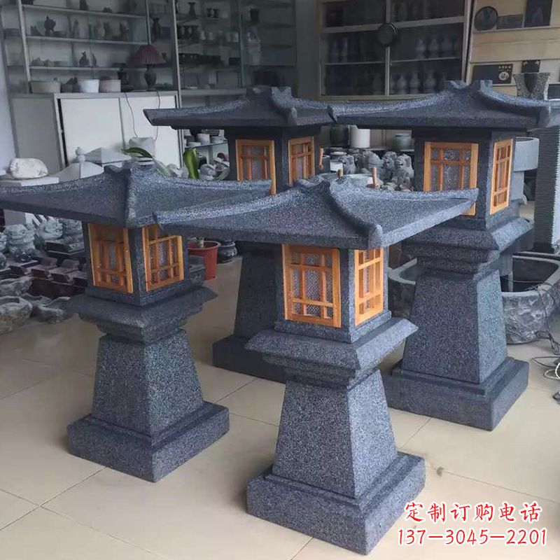 济南大理石仿汉阙石雕灯笼