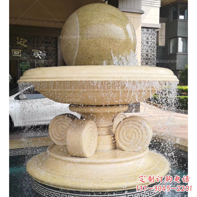 济南大理石风水球雕塑传承古老文化的象征