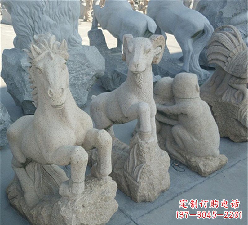 济南大理石公园12生肖动物雕塑