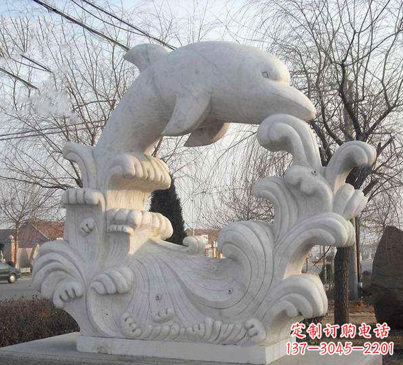 济南海豚浪花大理石雕塑