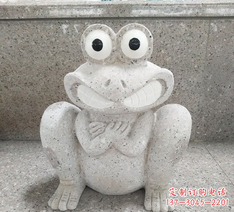 济南大理石公园精美青蛙雕塑