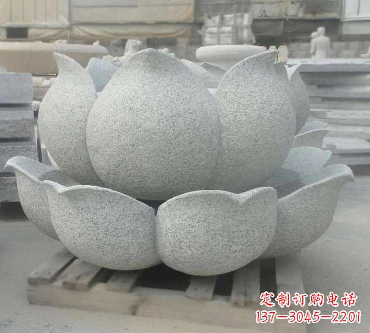 济南高雅精美的大理石公园莲花喷泉雕塑