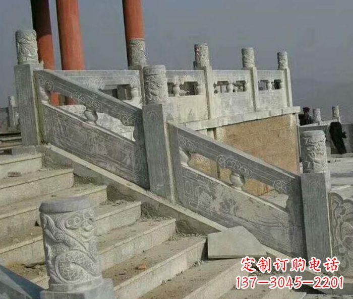 济南大理石国旗台石雕栏板 (4)