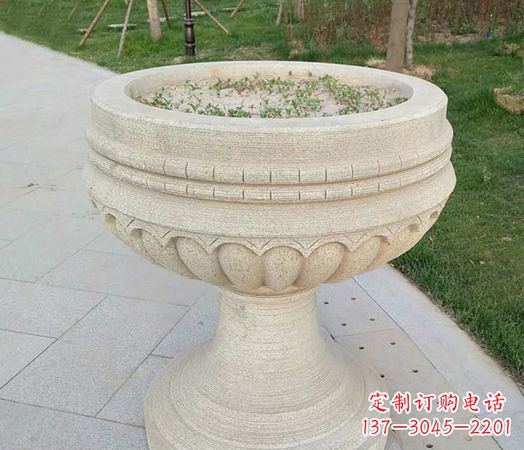 济南大理石花盆石雕