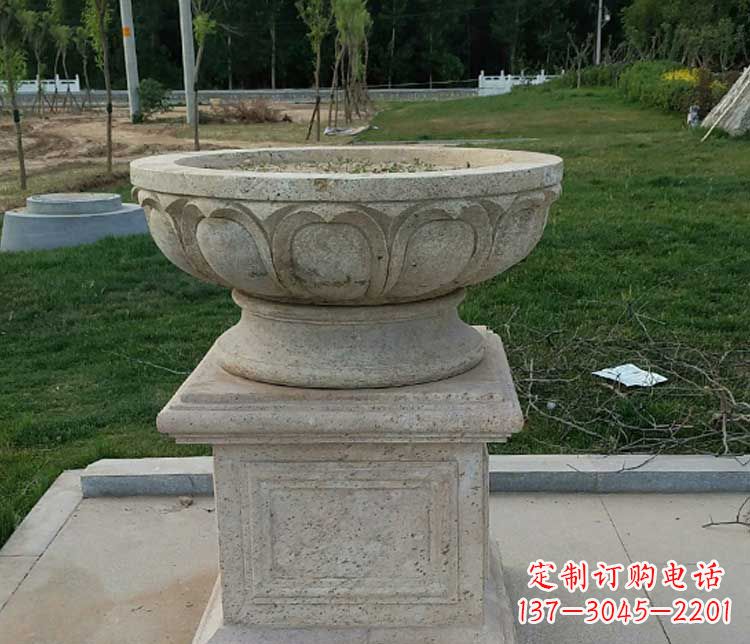 济南大理石花盆石雕