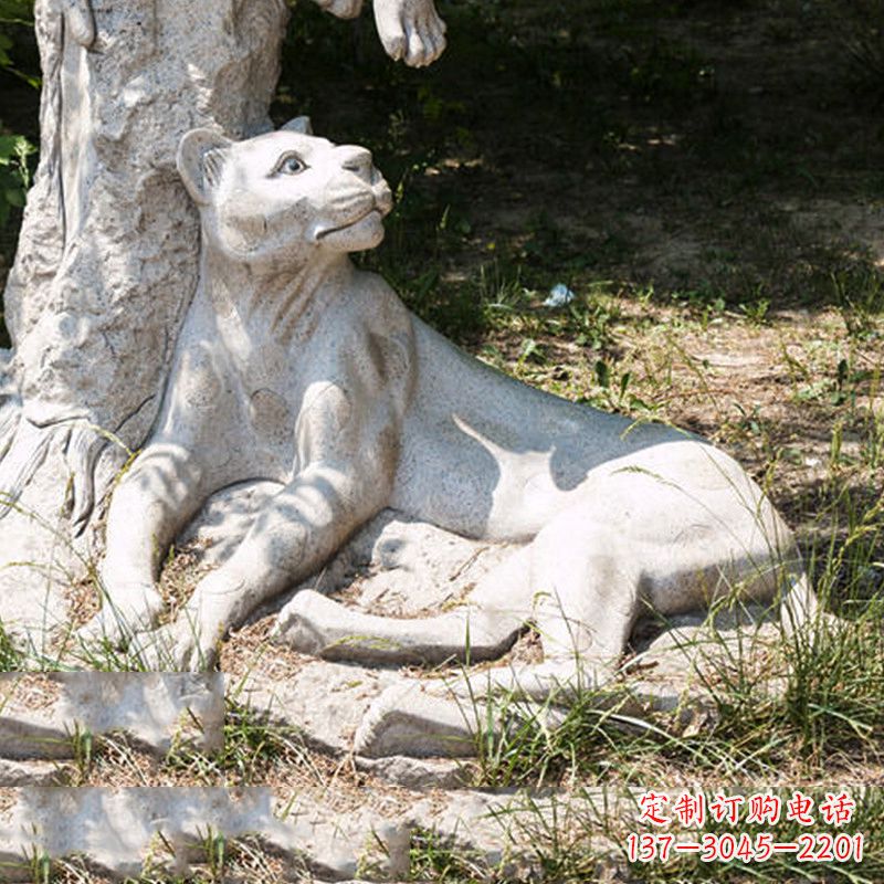 济南风采灵动的大理石金钱豹雕塑