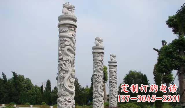 济南大理石龙柱雕塑1