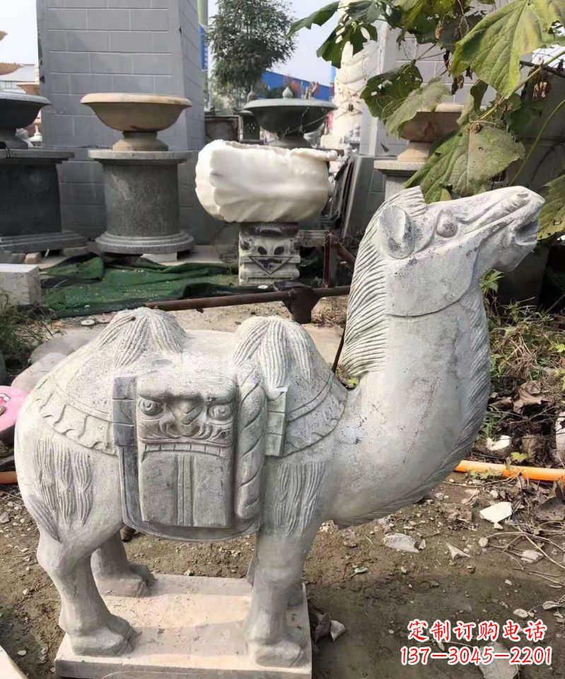 济南精美大理石骆驼雕塑