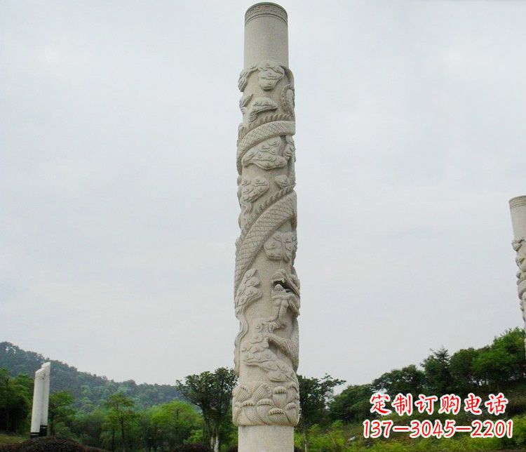 济南大理石盘龙柱广场文化柱石雕
