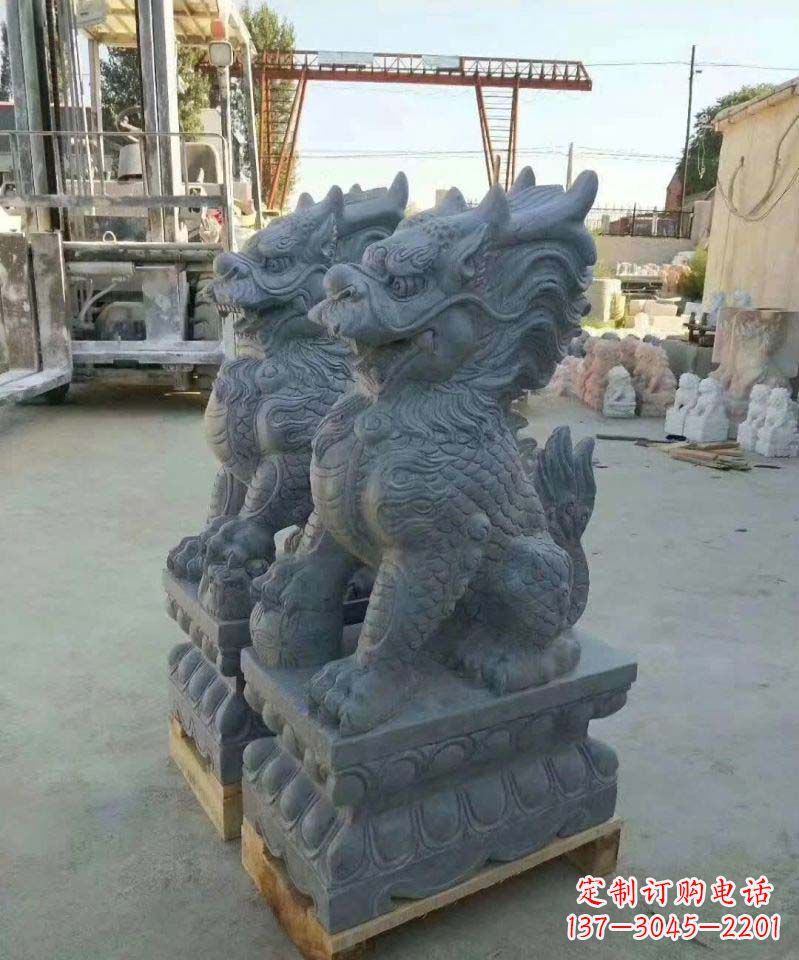 济南大理石麒麟雕塑 (2)