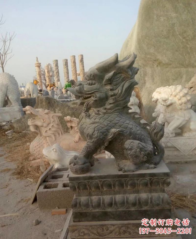 济南新中式麒麟雕塑,精美细腻,艺术品级别