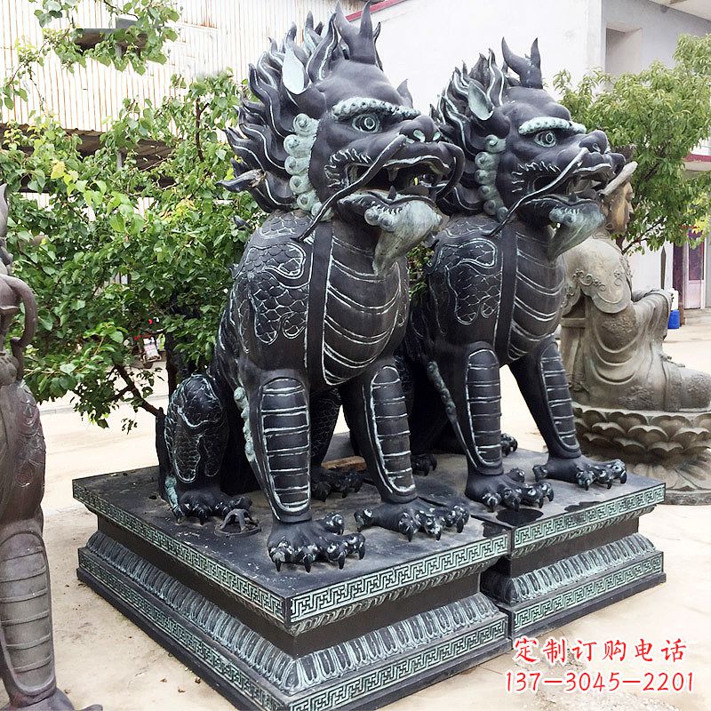 济南象征威严的大理石麒麟雕塑