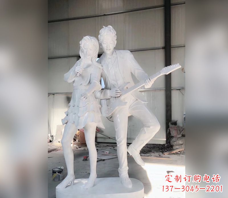 济南精美大理石吉他雕塑
