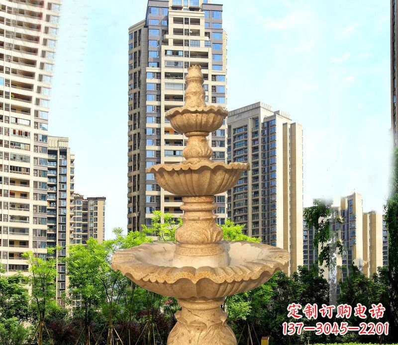 济南大理石三层喷泉公园石雕 (2)