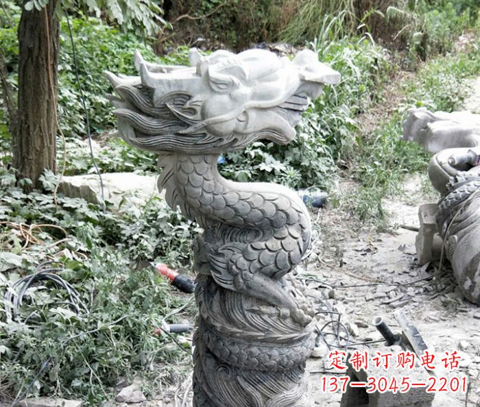 济南精美大理石生肖龙雕塑