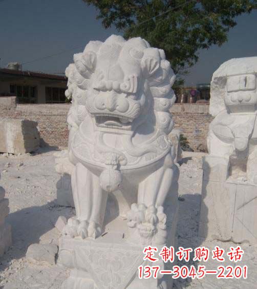 济南大理石狮子企业雕塑