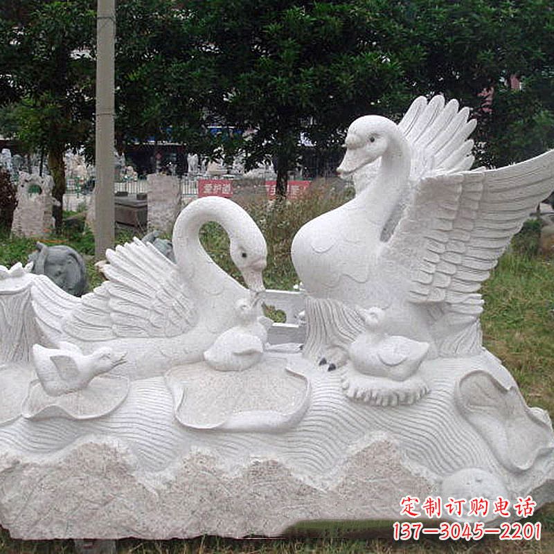 济南大理石天鹅精美雕塑