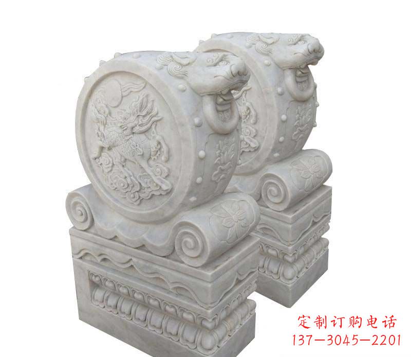 济南大理石狮子头门墩雕塑
