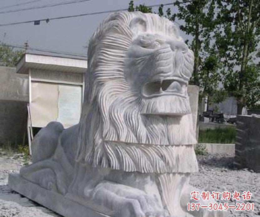 济南大理石西洋狮子石雕塑