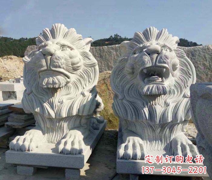 济南大理石西洋欧式石狮子