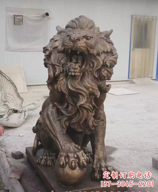 济南大理石狮子雕塑,演绎优雅狮子魅力