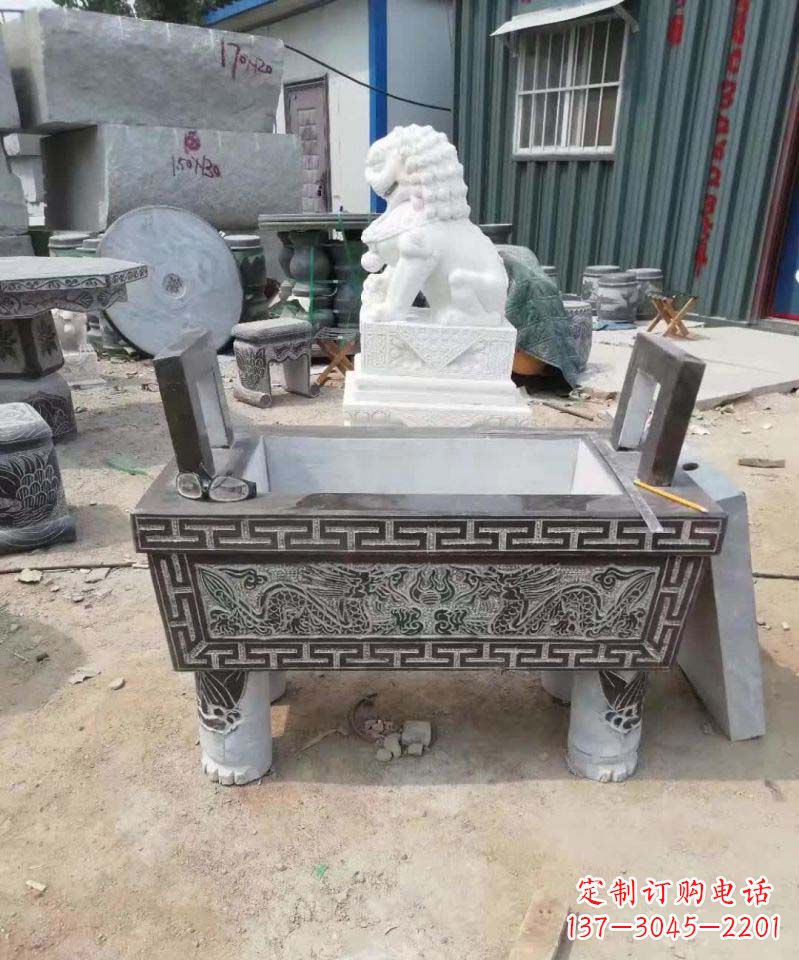 济南精美大理石香炉雕塑