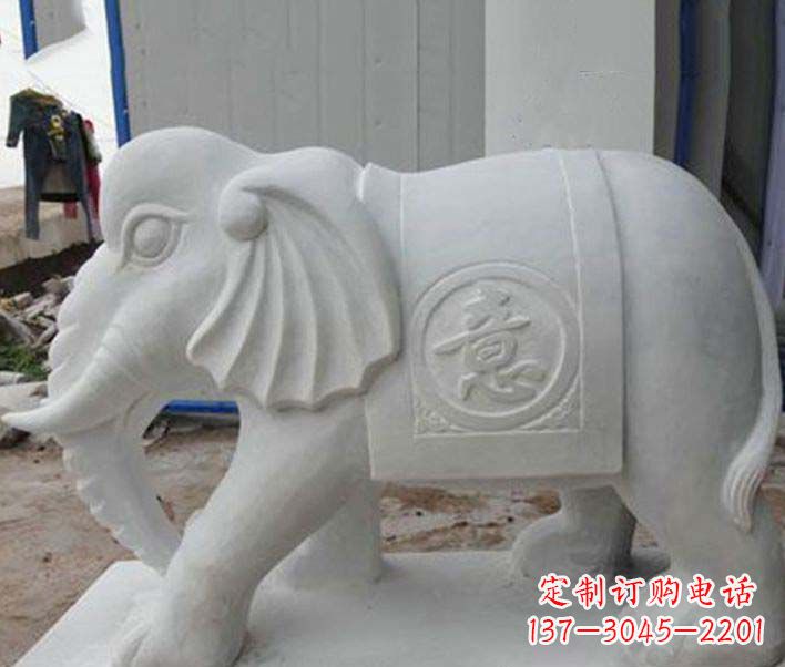 济南传承财富祝福,大理石招财大象雕塑
