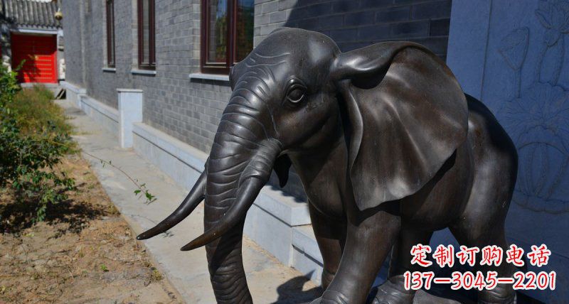 济南大象动物铜雕 (2)