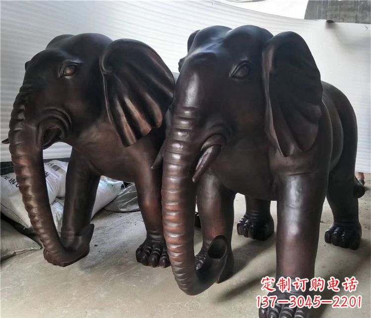 济南优雅精美的铜制大象雕塑
