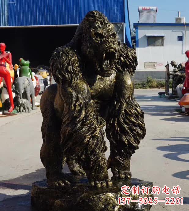 济南中领雕塑精美的猩猩铜雕