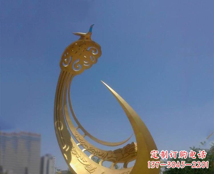 济南不锈钢创意凤凰雕塑