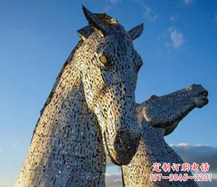 济南大型不锈钢抽象马雕塑