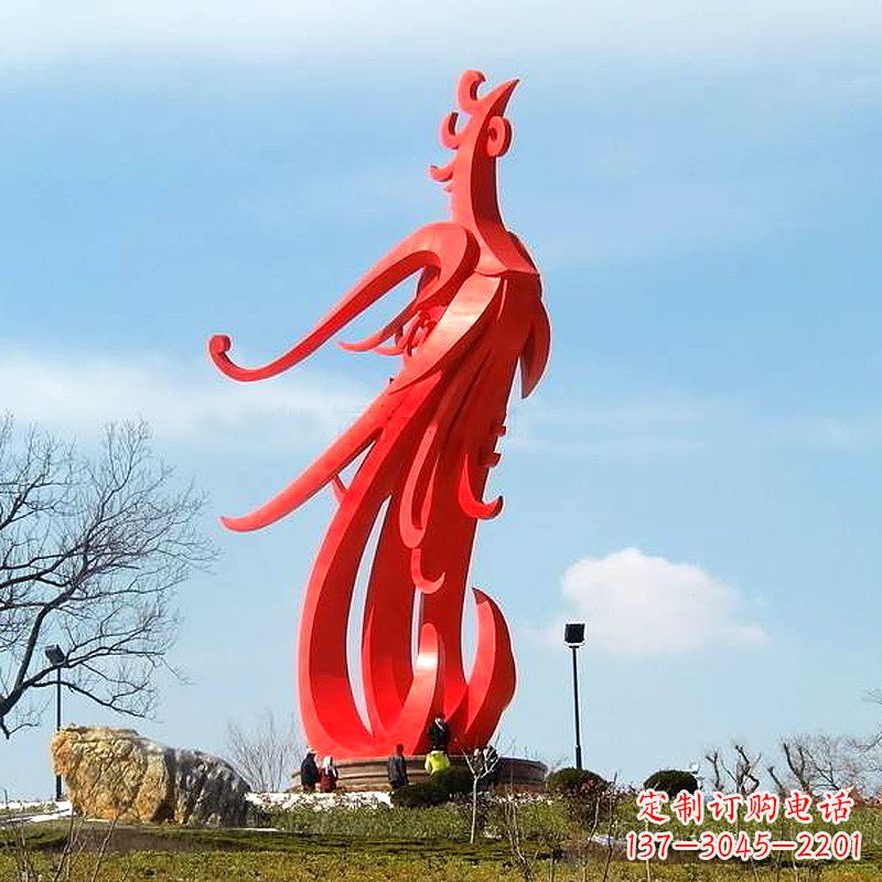 济南凤凰不锈钢雕塑,增添景区魅力
