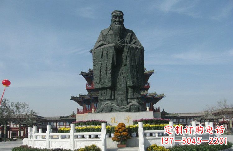 济南大型锻铜孔子雕像