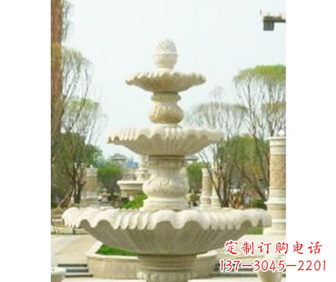 济南圆润线条的精美喷泉石雕