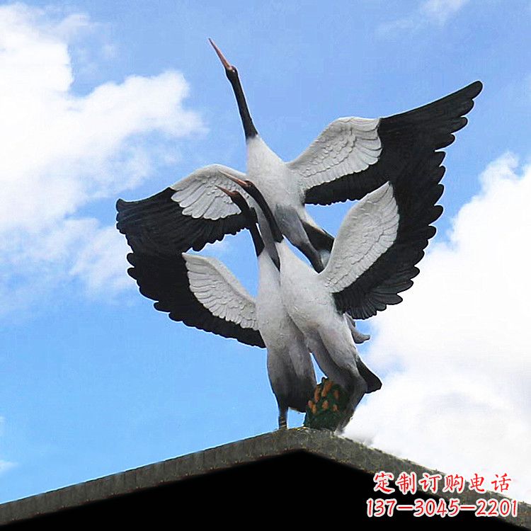 济南仙鹤玻璃钢景观动物雕塑