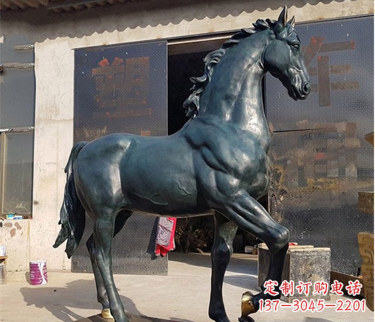 济南大型公园铸铜马雕塑 (2)