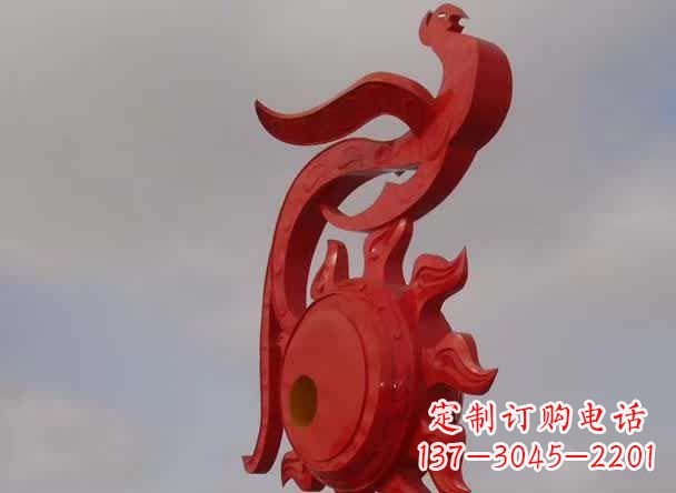 济南大型古代凤凰不锈钢雕塑