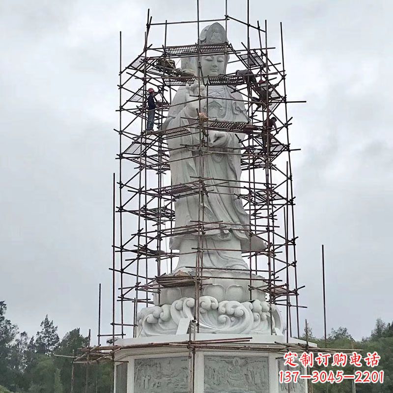 济南大型汉白玉观音菩萨石雕