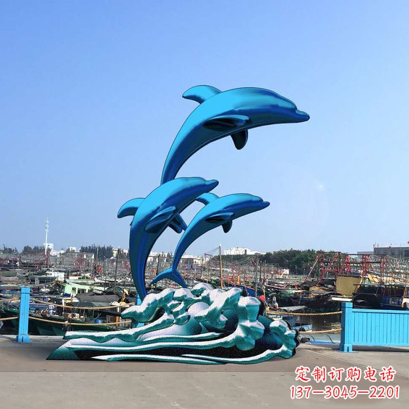 济南精美玻璃钢海豚雕塑