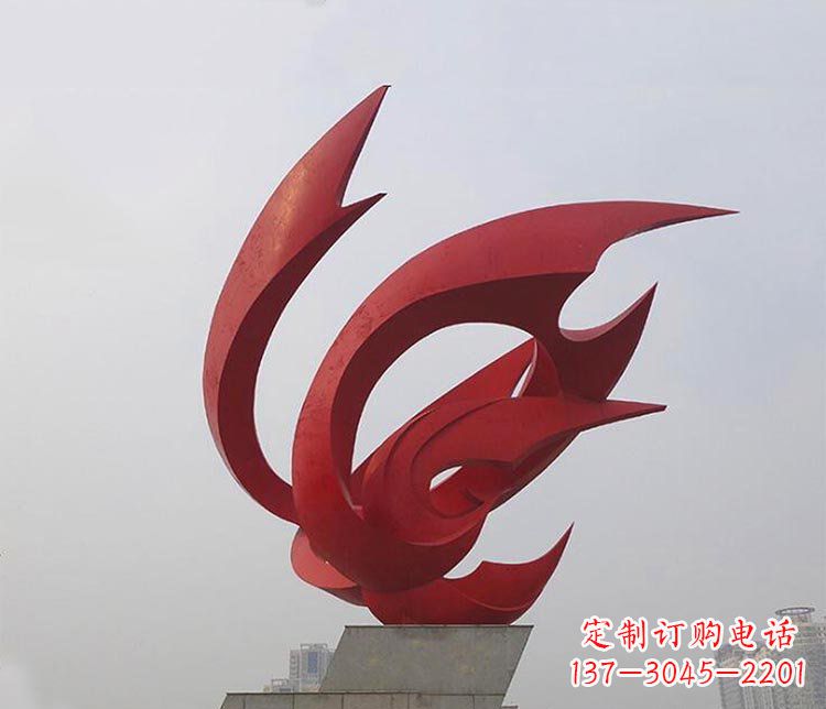 济南大型不锈钢凤凰雕塑