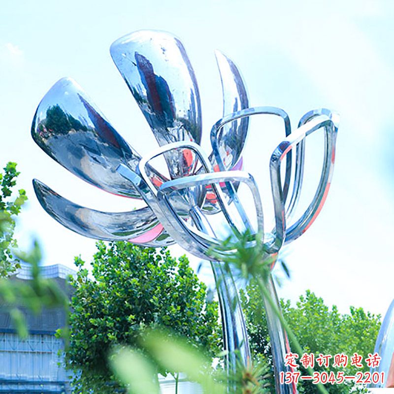 济南精美不锈钢玫瑰雕塑