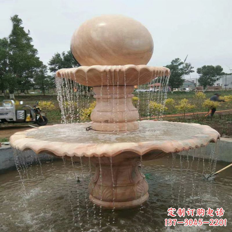 济南大型石材风水球-公园园林水景喷泉雕塑
